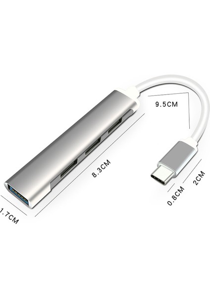 Ally S-803 4in1 Type-C To 4x Usb3.0 Hub Çoğaltıcı Çevirici Dönüştürücü Adaptör