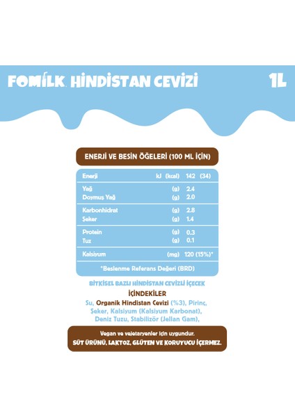 Hindistan Cevizi Sütü 1 L X4 Glutensiz Bitkisel Bazlı Laktozsuz Vegan modelleri