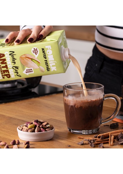 Antep Fıstığı Sütü 1 L X12 Glutensiz Bitkisel Bazlı Laktozsuz Vegan fırsatları
