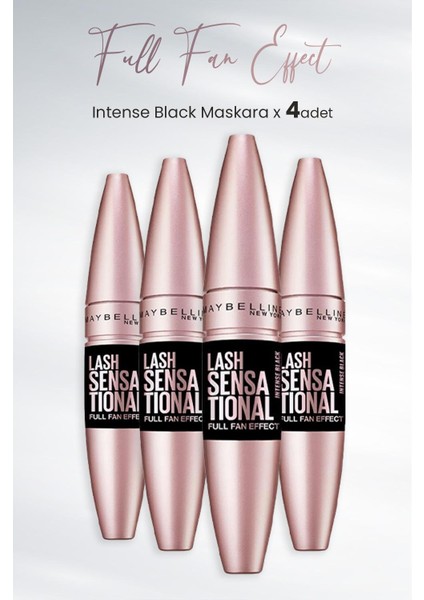 Maskara Full Fan Effect Intense Black x 4 Adet