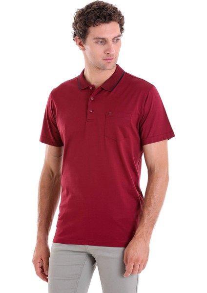 Bordo Ozp 112302 Kls. Cepli Polo Yaka Merserize T-Shirt (S-Xxl)