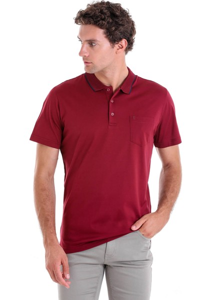 Bordo Ozp 112302 Kls. Cepli Polo Yaka Merserize T-Shirt (S-Xxl)