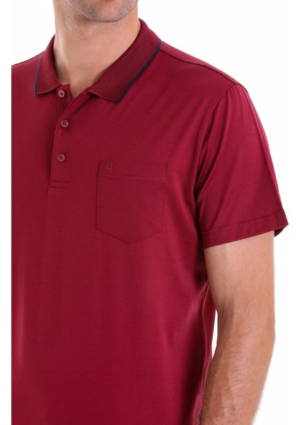 Bordo Ozp 112302 Kls. Cepli Polo Yaka Merserize T-Shirt (S-Xxl)