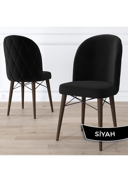 Concept Rut Serisi Açılabilir 80X132 Barok Ahşap Desen Mutfak Masası Takımı ve 6 Sandalye