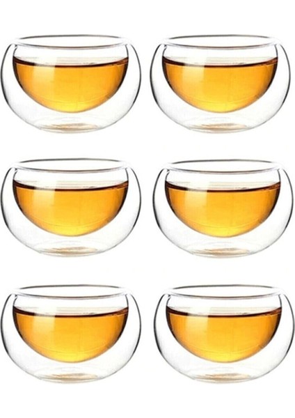 Sarp Home 6'Lı 50ml Çift Cidar Cam Mini Sosluk Reçellik Kase Çift Cidarlı Mini Sosluk Drajelik Lokumluk fiyatları