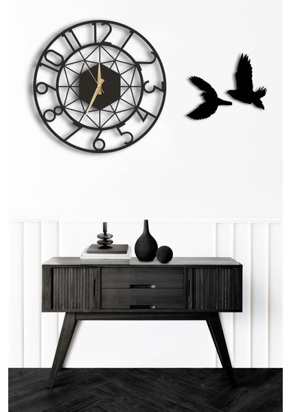 Dekoratif Duvar Saati 50X50CM + Kuşlu Tablo fiyatları