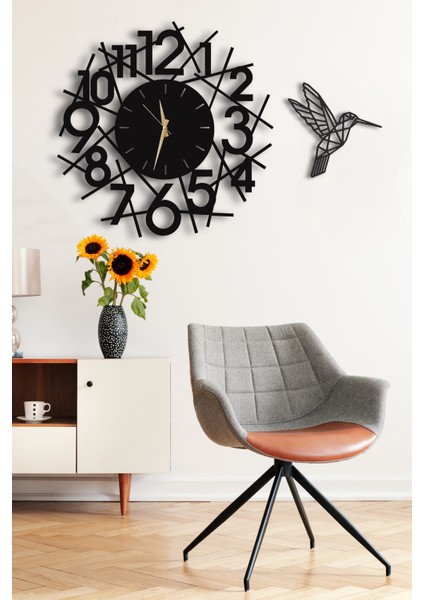 Dekoratif Duvar Saati 50X50CM + Kuş Tablo fiyatları