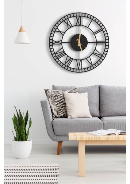 Dekoratif Duvar Saati 50X50CM + Yapraklı Tablo