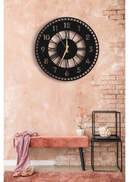 Dekoratif Duvar Saati 50X50CM + Yapraklı Tablo