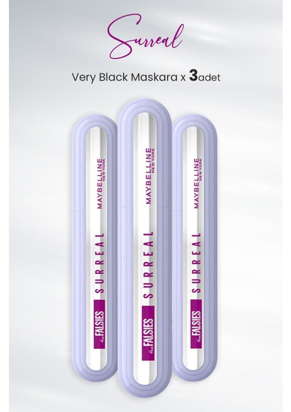 Maskara Surreal Very Black x 3 Adet