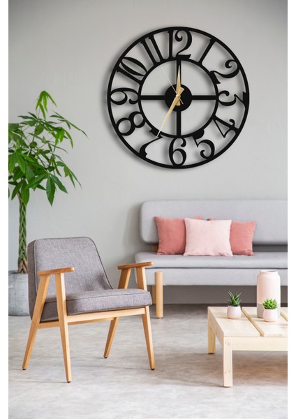 Dekoratif Duvar Saati 50X50CM + Vazo Tablo