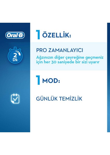 Pro 750 Şarj Edilebilir Diş Fırçası Beyaz + Seyahat Kabı Hediyeli