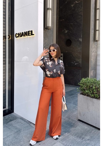 Siyah Klasik Yaka, Kısa Kol, Digital Baskılı Kumaş, Regular Kalıp/kesim, Gömlek modelleri