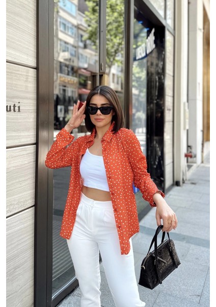 Kahve Klasik Yaka, Uzun Kol, Digital Baskılı Kumaş, Regular Kalıp/kesim, Gömlek indirimleri