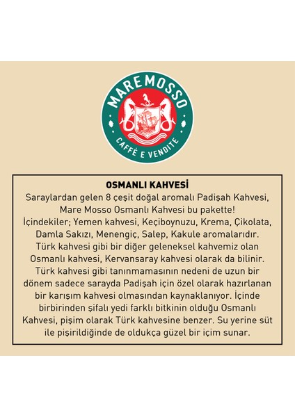 Mare Mosso Caffe Osmanlı Kahvesi -Sütlü Dibek Kahvesi- 1 Kg.