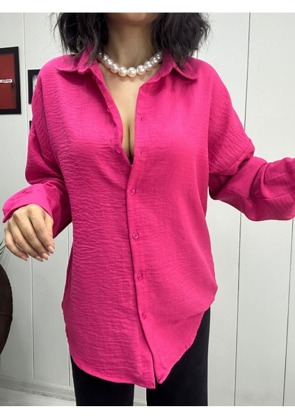 Kadın Oversize Keten Gömlek
