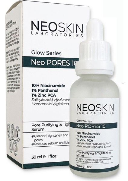 Pores 10 - Akne Özel Aydınlatıcı Bakım Serumu (10 % Niacinamide + Panthenol +Zinc Pca + Salicylic Acid)