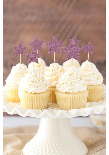 Lila Happy Birthday Yıldız Pasta Süsü fiyatları