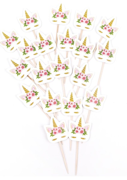 Unicorn Çiçekli 10'lu Kürdan Set