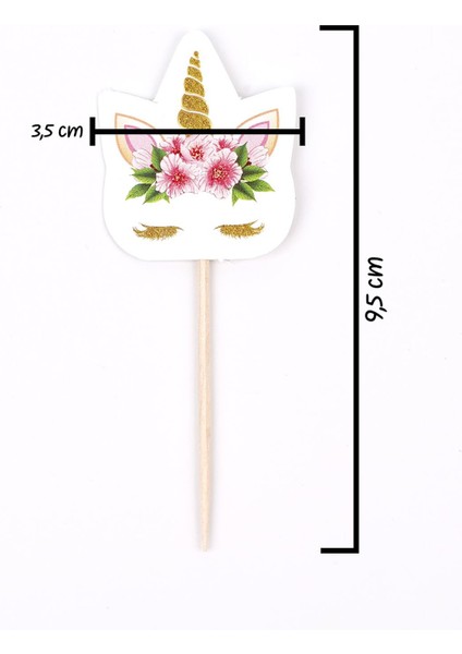 Unicorn Çiçekli 10'lu Kürdan Set