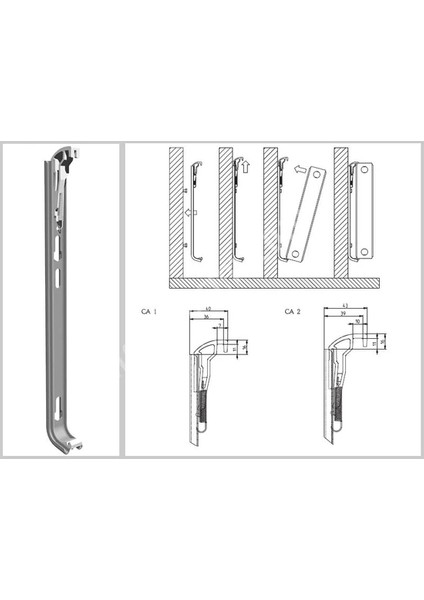 Yaylı Radyatör Konsolu - 60 cm Yükseklik Panel Için Montaj Askısı 1 Adet