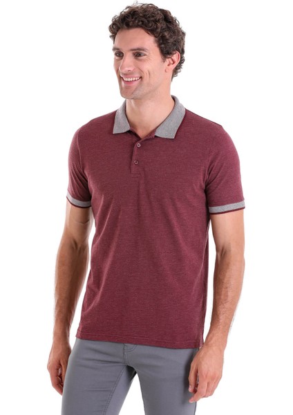 Bordo Regular Fit Düz Pamuklu Polo Yaka Tişört modelleri