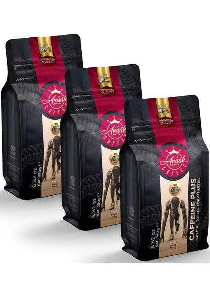 Anisah Coffee Caffeıne Plus 3 x 250 gr Sporcu Kahvesi - 3'lü Paket