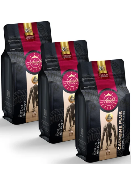 Anisah Coffee Caffeıne Plus 3 x 250 gr Sporcu Kahvesi - 3'lü Paket