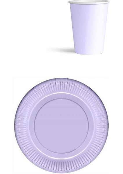 Lila 8'li Tabak Bardak Set