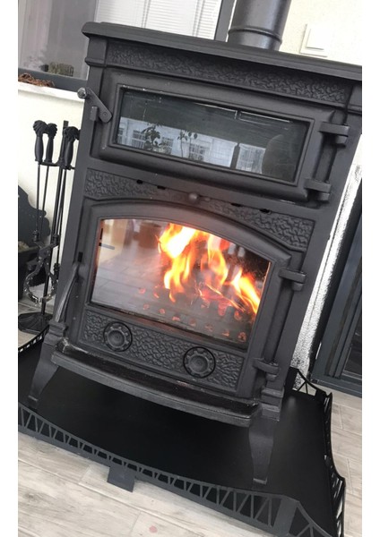 Flame Stove FS-011    Sirius Maxi  3 Camlı Kuzineli Döküm Soba