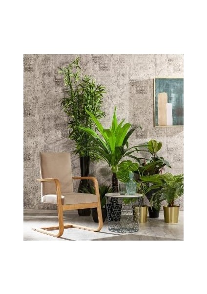 Konfor Puflu Sallanır Sandalye - Krem