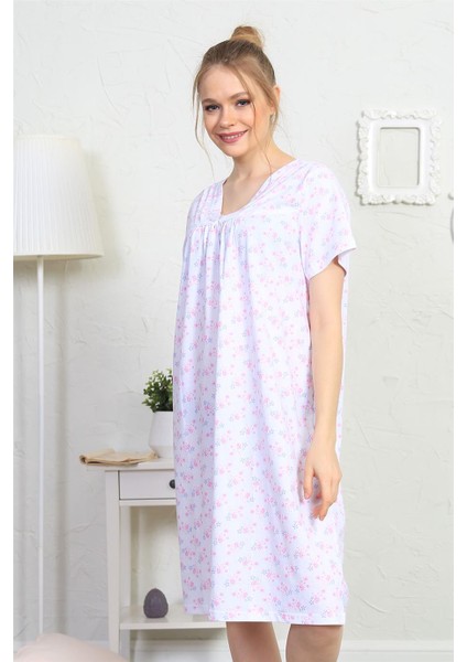 Kadın V Yaka Penye Kısa Kollu Gecelik fiyatları