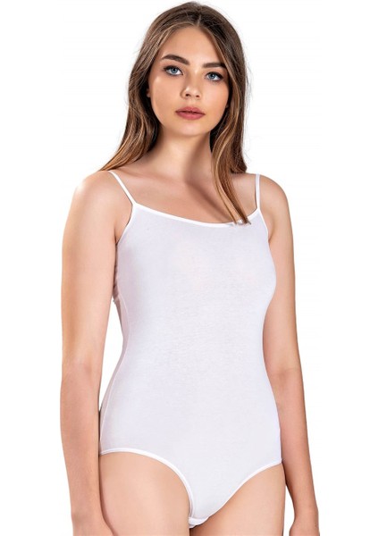 Kadın Beyaz İnce Askılı Body