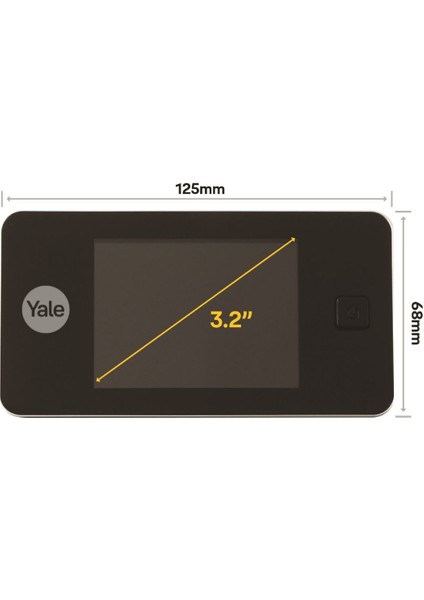 Yale LCD Ekranlı Dijital Kapı Dürbünü 500 Serisi Standart Gümüş 30 M