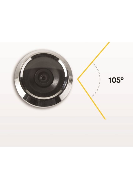 Yale LCD Ekranlı Dijital Kapı Dürbünü 500 Serisi Standart Gümüş 30 M