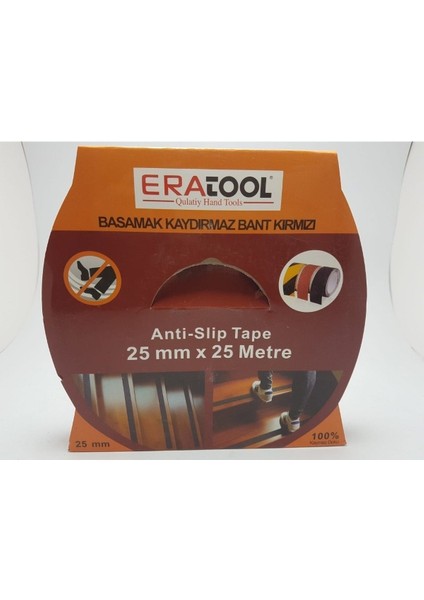 Kaydırmaz Bant Kırmızı 25 Metre 25 mm Antrasit - Beyaz