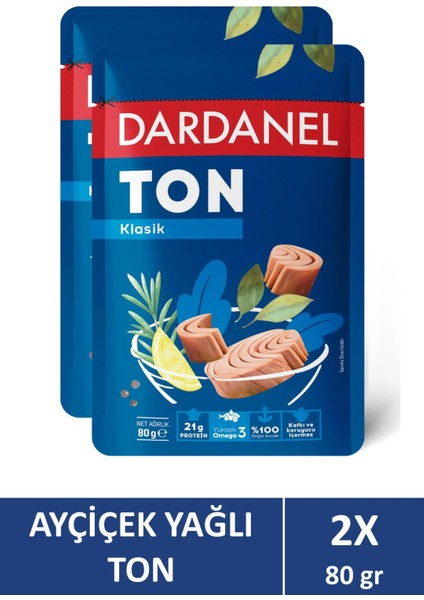 Ayçiçek Yağlı Ton Balığı Poşet 80 gr x 2 Adet