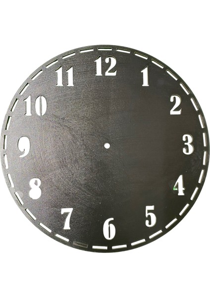 Ahşap Makrome Saat Kasnağı Siyah 40 cm