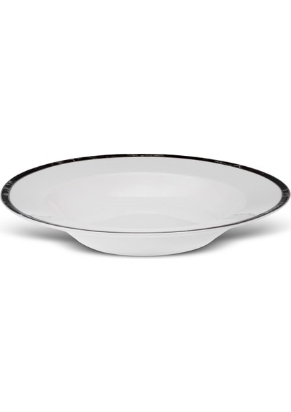 Damalı Çizgi Porselen Çukur Tabak 22 cm modelleri