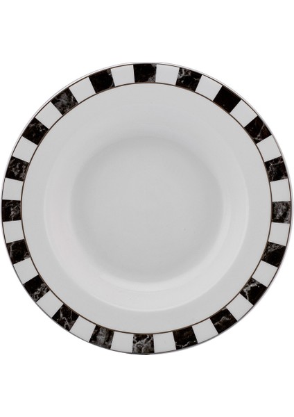 Damalı Porselen Çukur Tabak 22 cm fiyatları