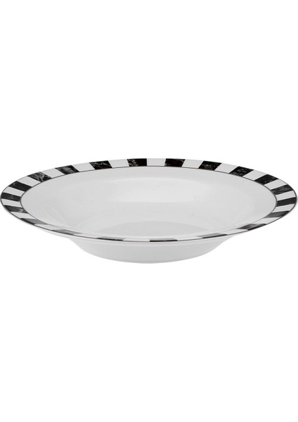 Damalı Porselen Çukur Tabak 22 cm modelleri