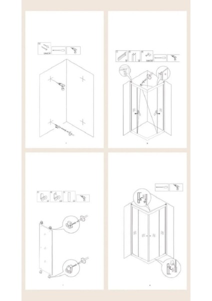 Duşakabin Kare 5mm Buzlu Beyaz Çizgi Yükseklik 190CM modelleri