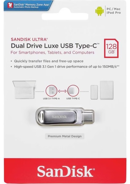 Ultra Dual Drive Luxe 128 GB USB Type-C fırsatları