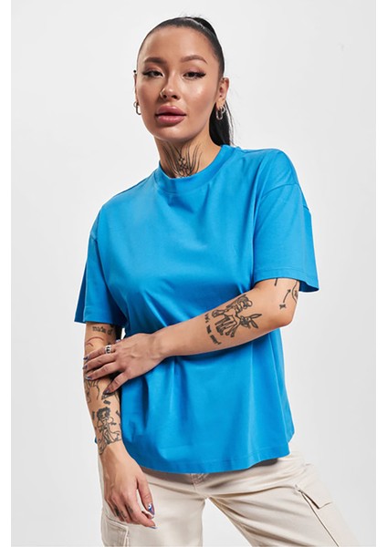 Kadın Onllaura Pamuk Bisiklet Yaka T-Shirt 15299418 Mavi modelleri