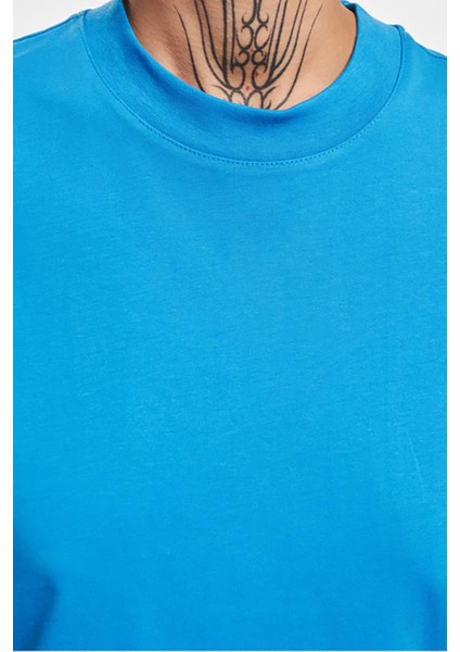 Kadın Onllaura Pamuk Bisiklet Yaka T-Shirt 15299418 Mavi fırsatları