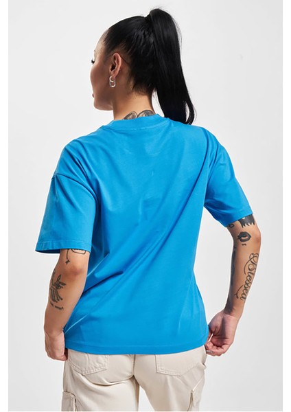 Kadın Onllaura Pamuk Bisiklet Yaka T-Shirt 15299418 Mavi indirimleri