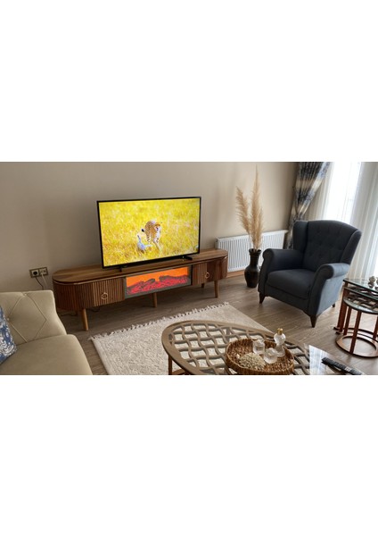 Desing Tv Sehpası Ceviz Şömineli 200CM