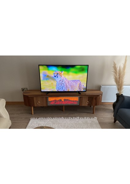Desing Tv Sehpası Ceviz Şömineli 200CM