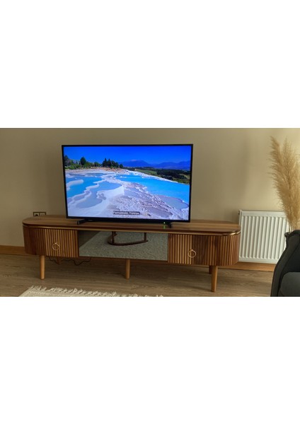 Desing Tv Sehpası Ceviz Şömineli 200CM