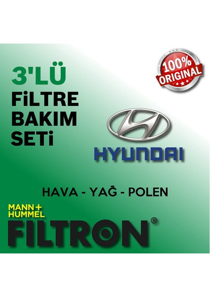 Accent Era 1.6 Benzin Filtre Seti,era Bakım Seti(Hava,yağ,polen)